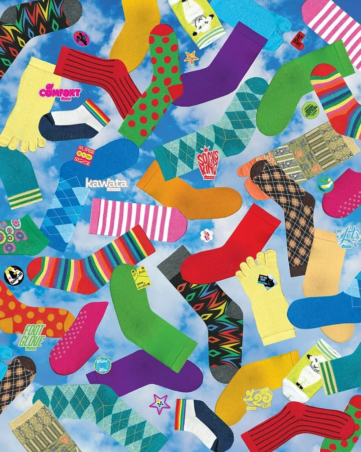 Socks Brands creative ad: Expressive collage makes socks visually abundant