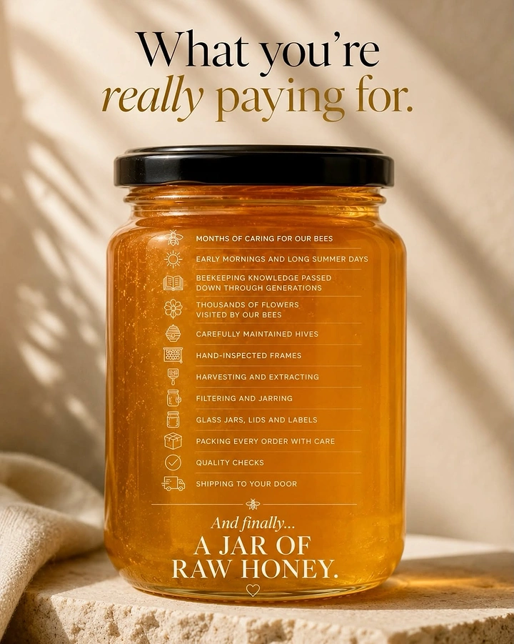 Honey Brands creative ad: Value breakdown reframes product pricing