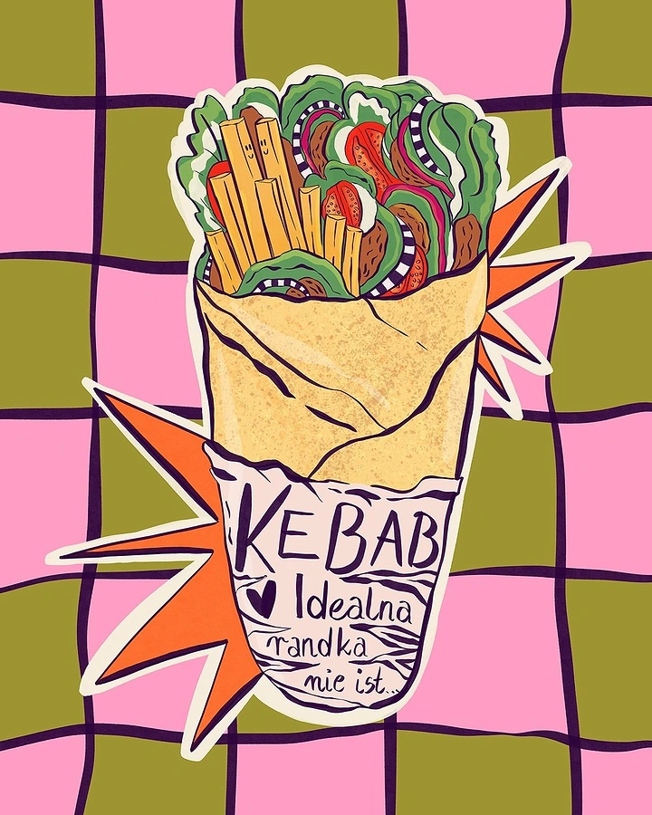 Arabic & Middle Eastern Restaurants creative ad: Illustrated kebab as fashion object