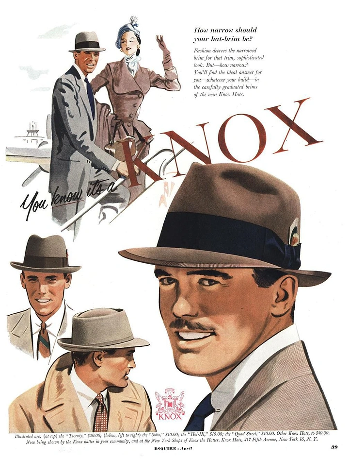 Hats & Caps creative ad: Vintage illustrated detective-style hat campaign
