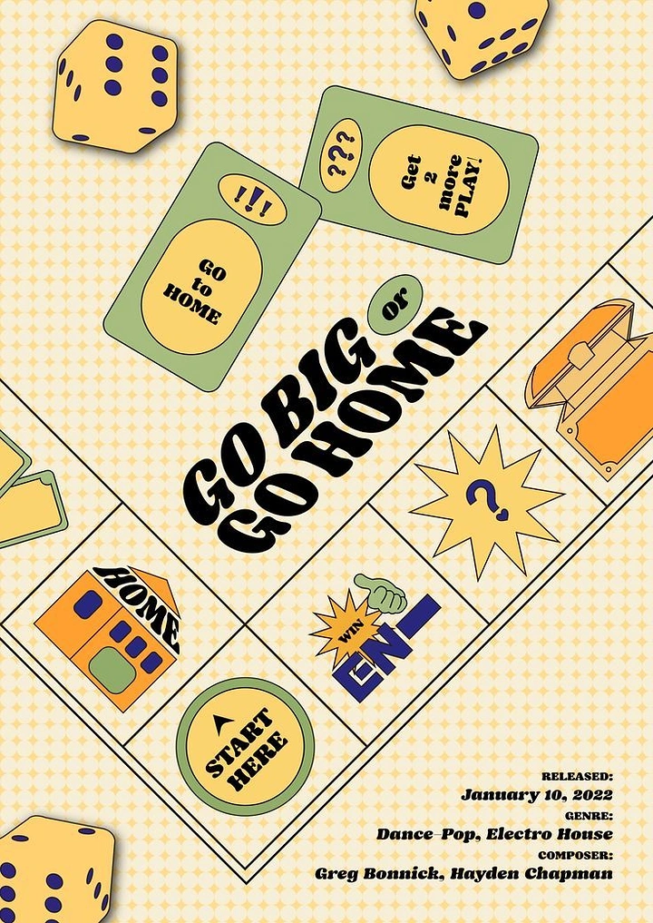 Board Games & Game Cafes creative ad: Board layout reinforces playful game title