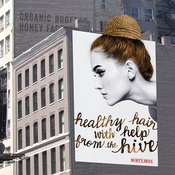 Honey Brands creative ad: Hive metaphor connects bees and hair