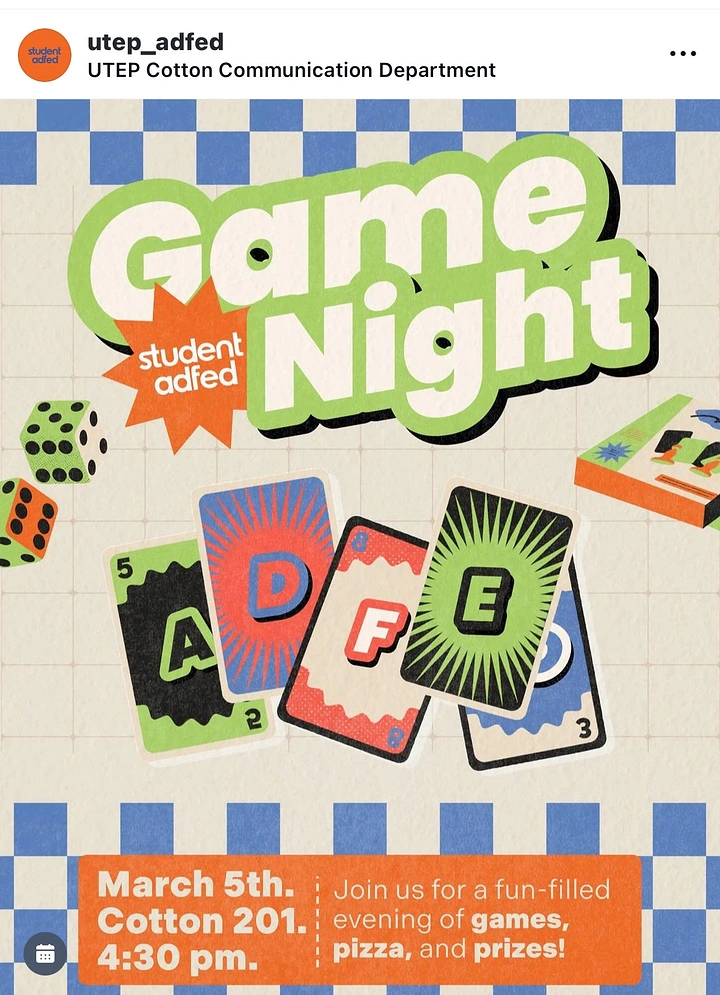 Schools & School Admissions creative ad: Game cards reinforce playful event theme