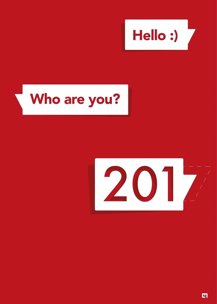 New Year creative ad: Chat-bubble conversation with the incoming year
