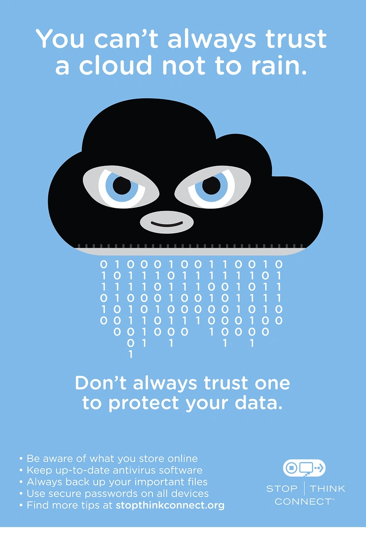 Cybersecurity Companies creative ad: Cloud data-rain trust metaphor works
