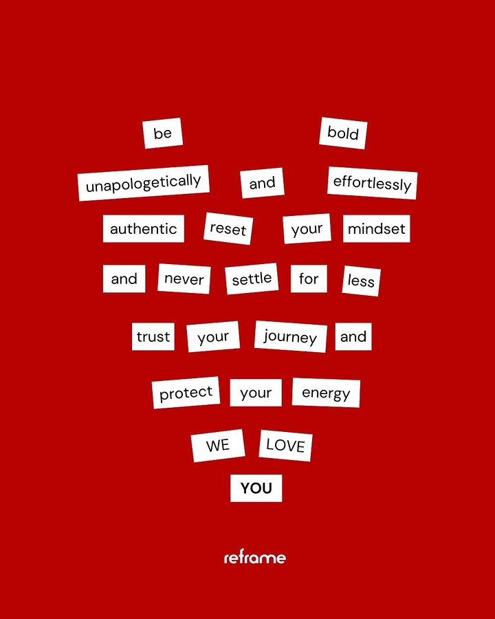 Valentine's Day creative ad: Heart shape made from word-magnet strips