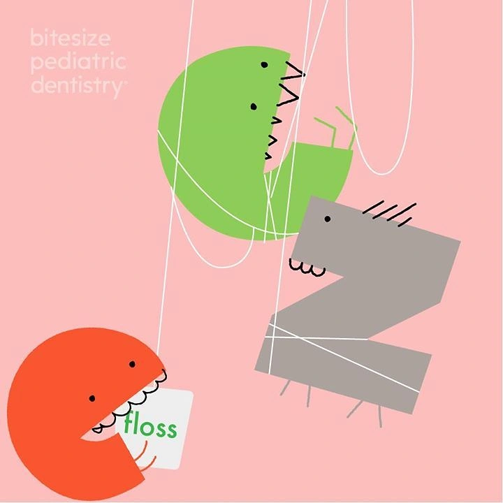 Pediatricians & Children's Clinics creative ad: Abstract Pac-Man-like forms suggest dental care