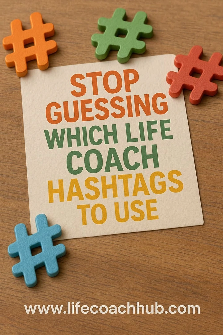 Life & Business Coaches creative ad: Literal hashtag objects sell the message