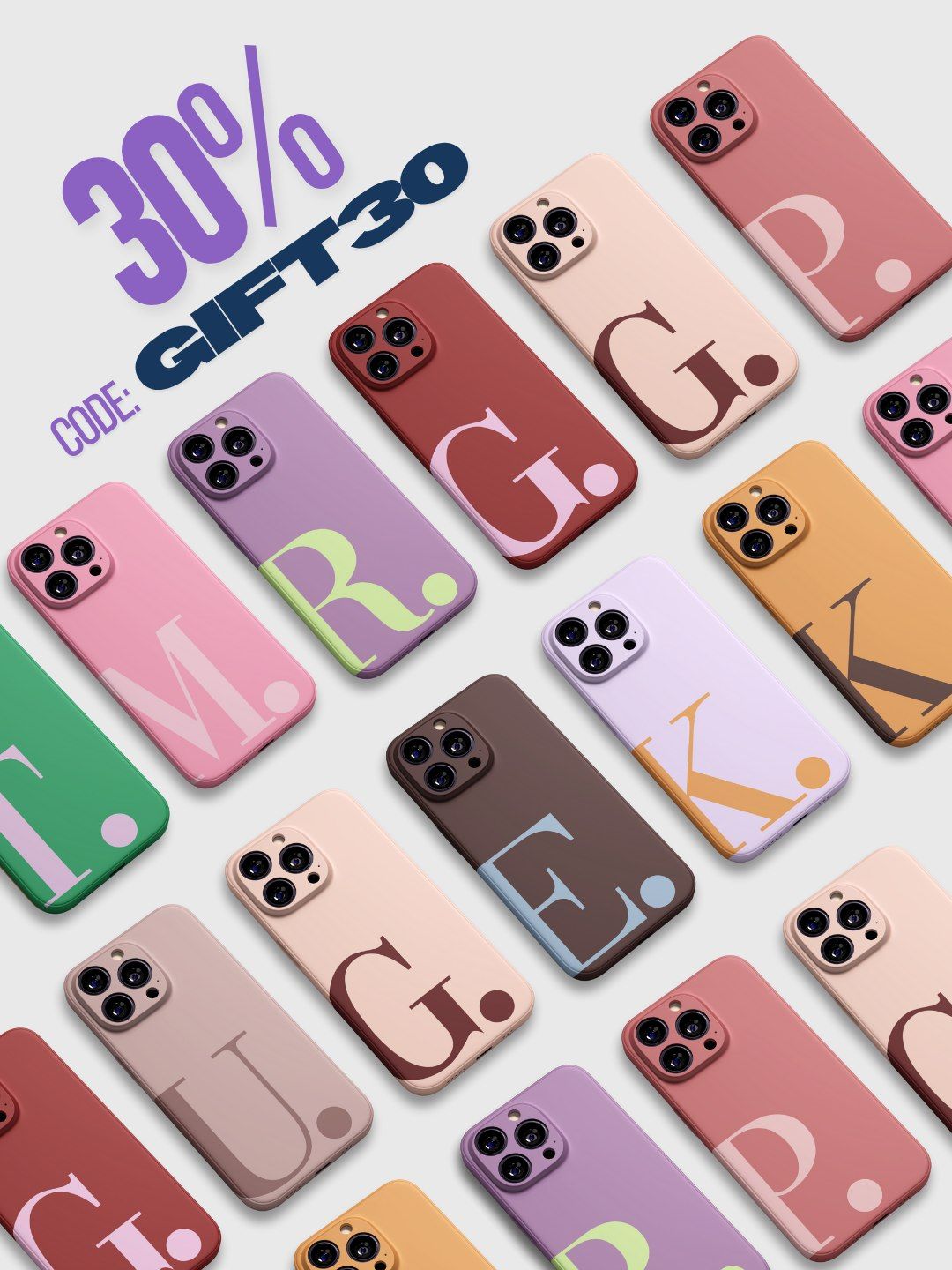 Instagram post: Letter cases turn discount into typography