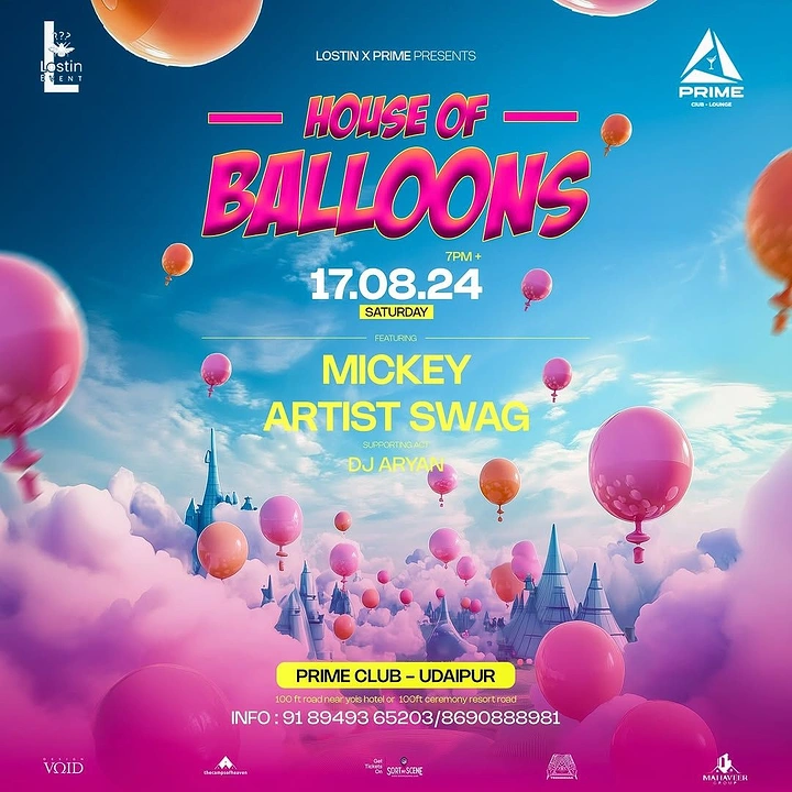 Balloon & Party Decorators creative ad: Balloon-world fantasy creates distinctive event concept