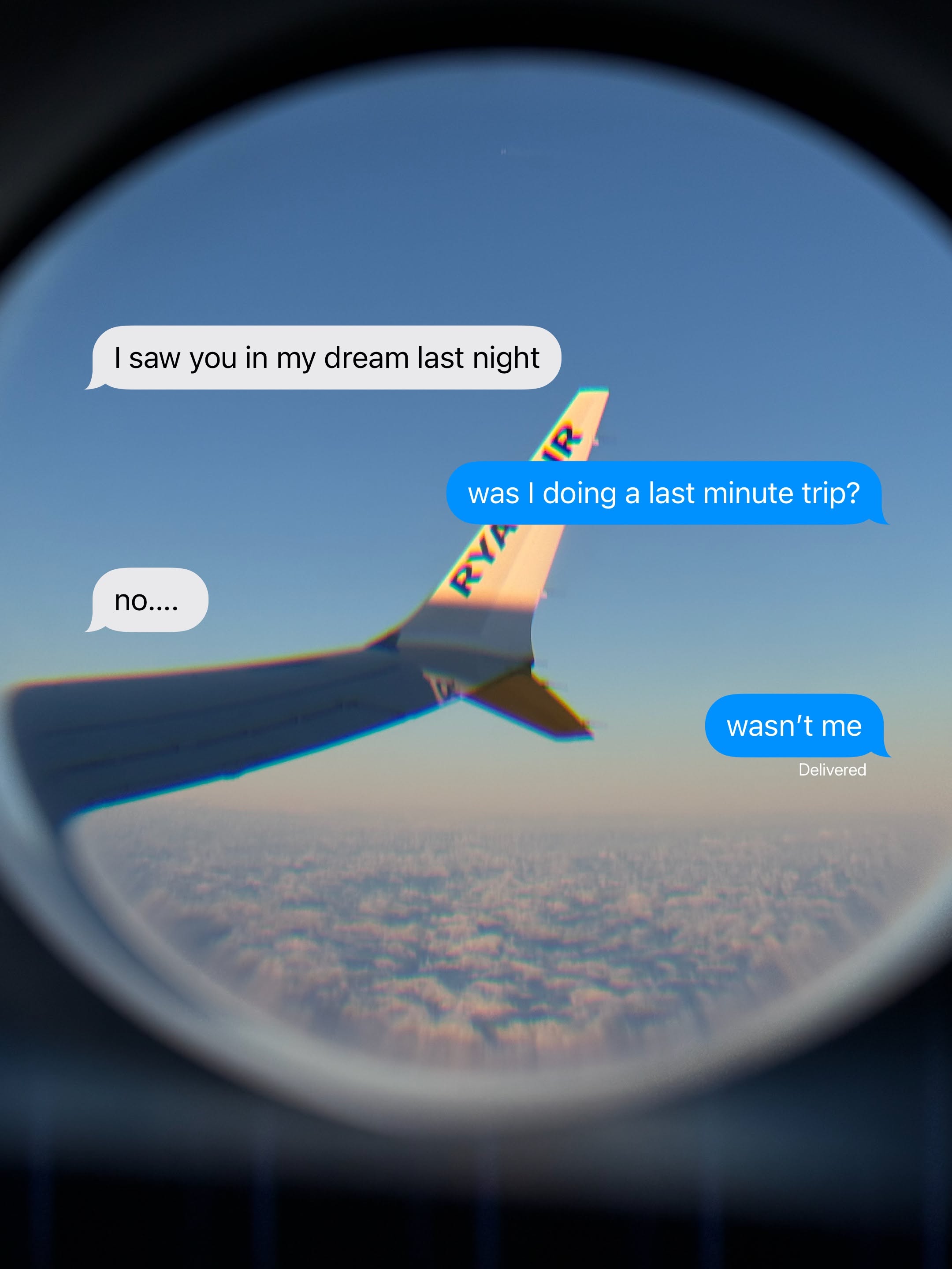 Instagram post: Playful chat turns last-minute travel joke