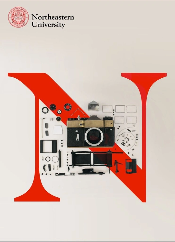 Universities & Colleges creative ad: Camera and letterform merge into admissions idea