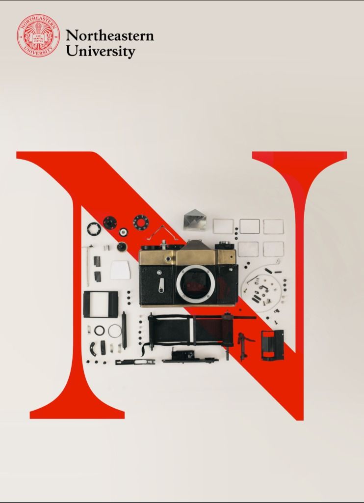 Instagram post: Camera and letterform merge into admissions idea