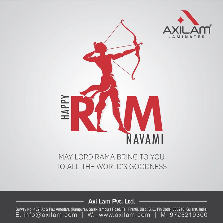 other-festival creative ad: Red silhouette of Rama drawing a bow, standing in for the letter A in RAM