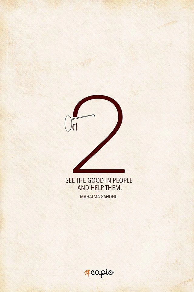 Gandhi Jayanti creative ad: Gandhi's round spectacles formed from the curve of a giant numeral 2