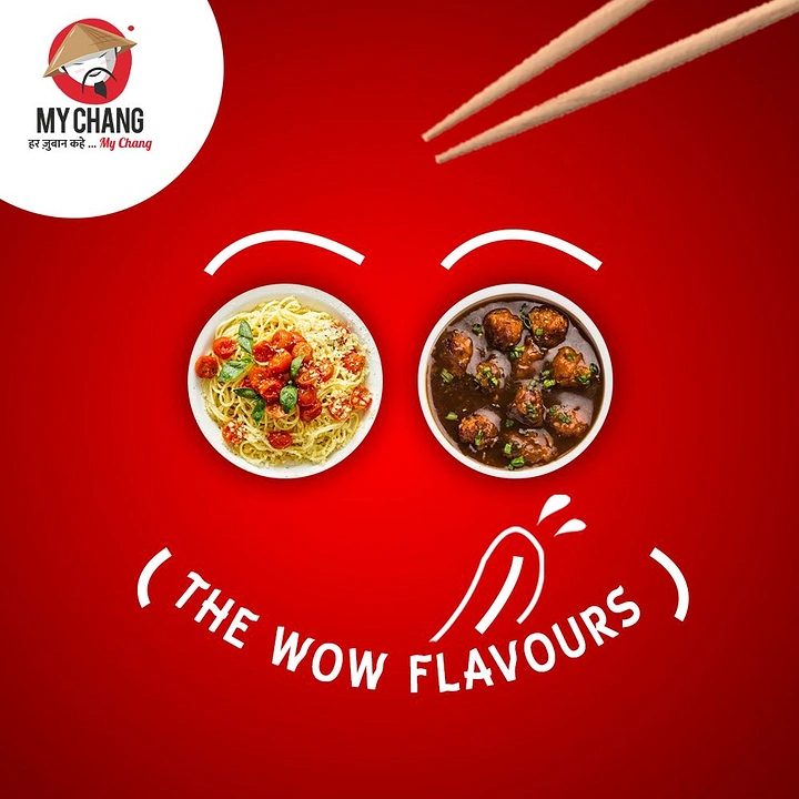 Chinese Restaurants creative ad: Bowls and chopsticks form playful face