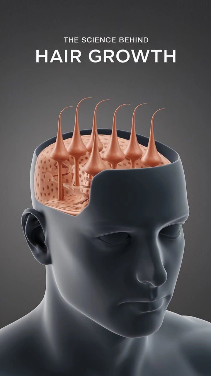 Hair Transplant & Hair Clinics creative ad: Cutaway head revealing follicle anatomy