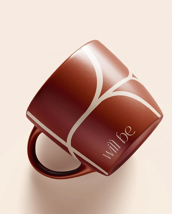 Tumblers, Flasks & Drinkware creative ad: Dramatic diagonal crop gives mug presence