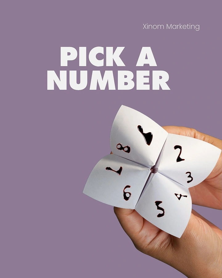 Agency creative ad: Paper fortune teller 'pick a number' hook