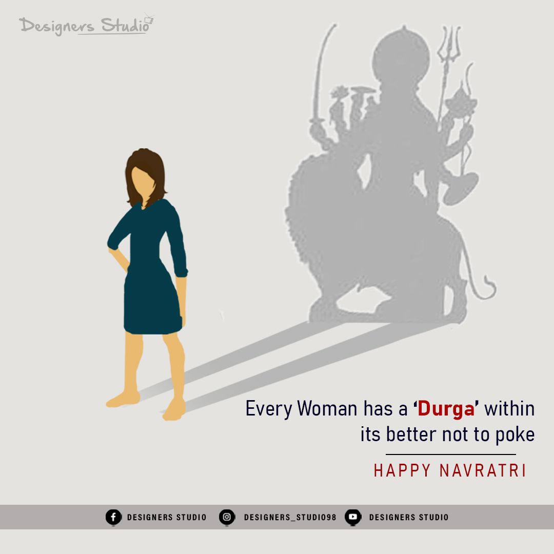 Woman casting the shadow of Durga on a lion