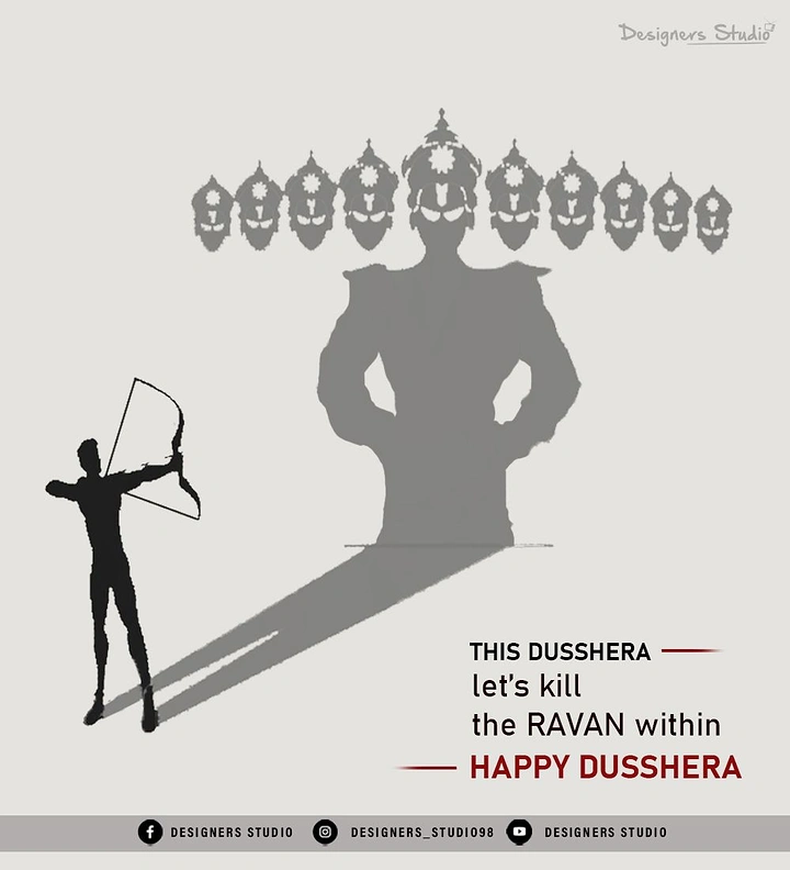 Dussehra creative ad: Archer silhouette whose shadow becomes ten-headed Ravan