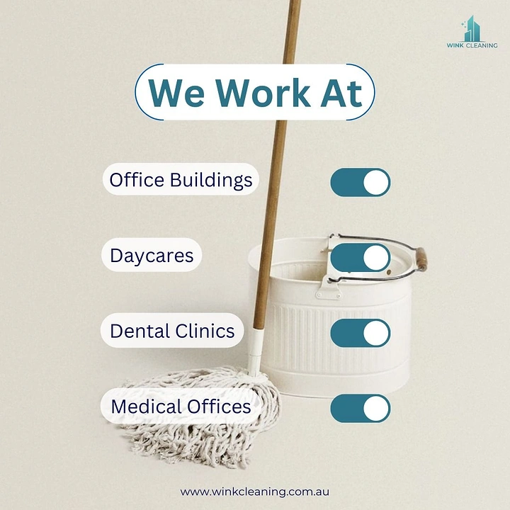 Cleaning Services creative ad: UI toggle switches as sectors served