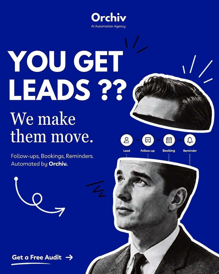 Agency creative ad: Cut-open head collage, leads that move