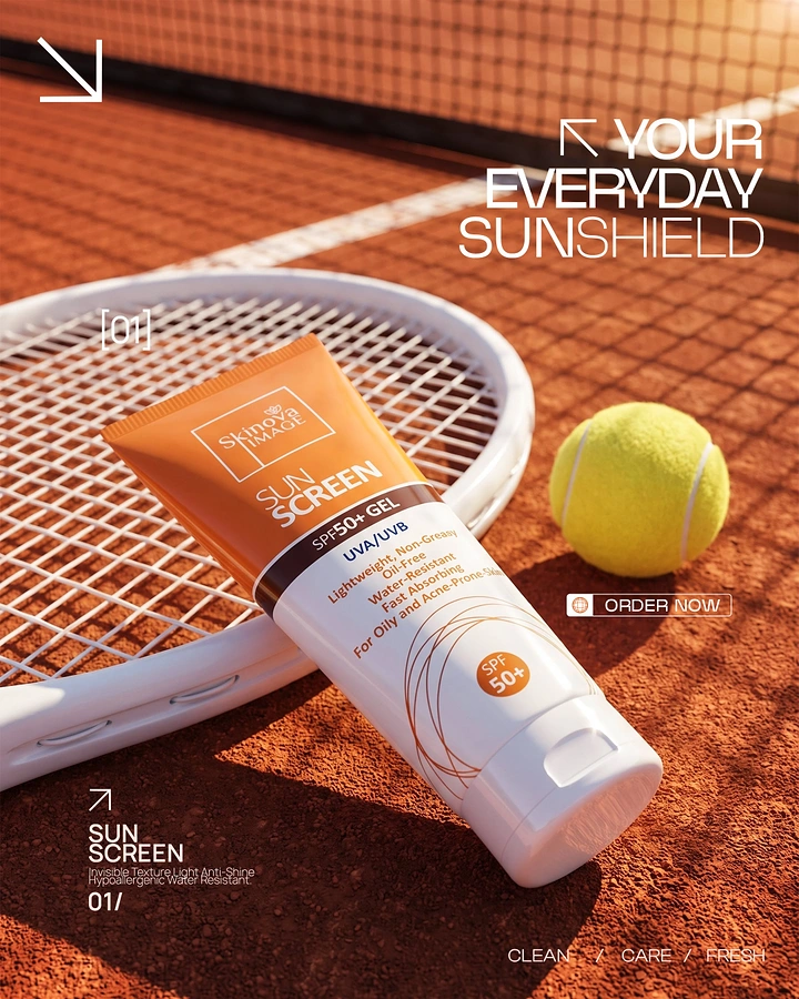 Sunscreen & Sun Care creative ad: Sunscreen framed as tennis protection