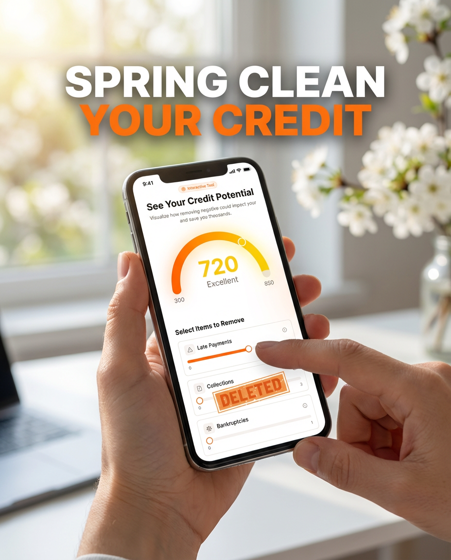 Instagram post: Spring-cleaning metaphor for credit