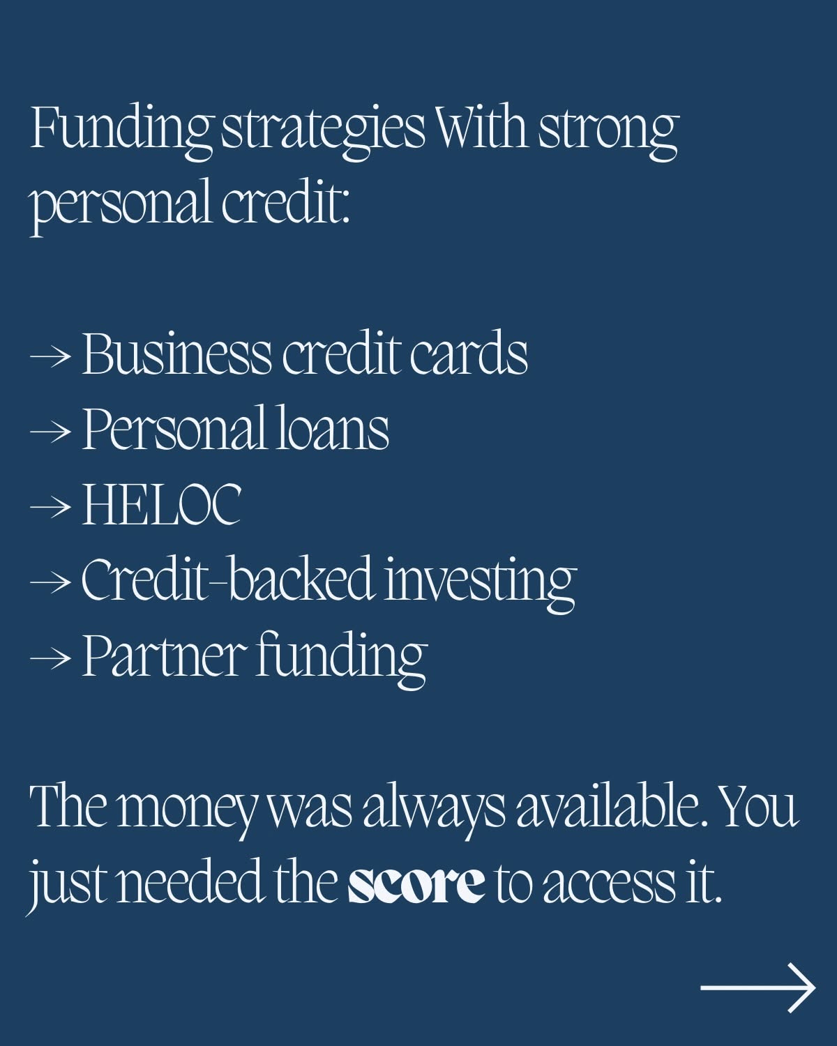 Instagram post: Credit-as-key metaphor is memorable, slide 12