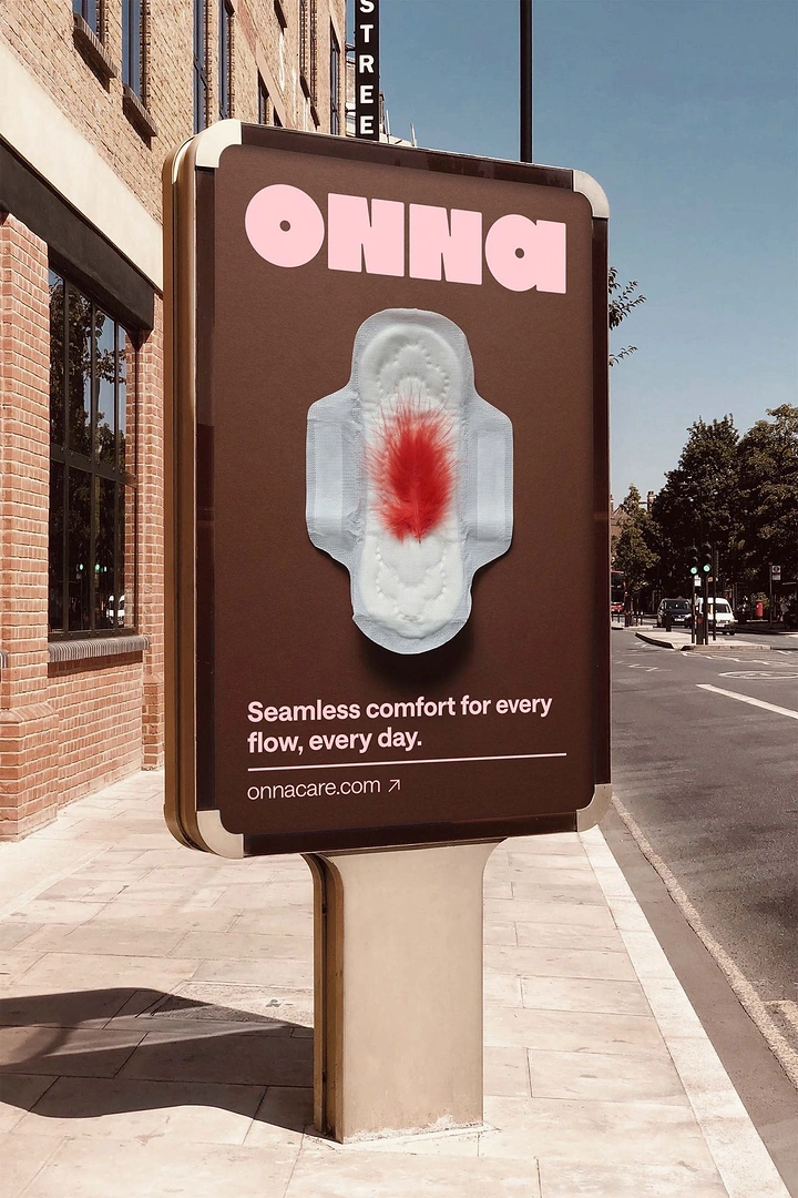 Period Care & Feminine Hygiene creative ad: Oversized pad becomes street billboard