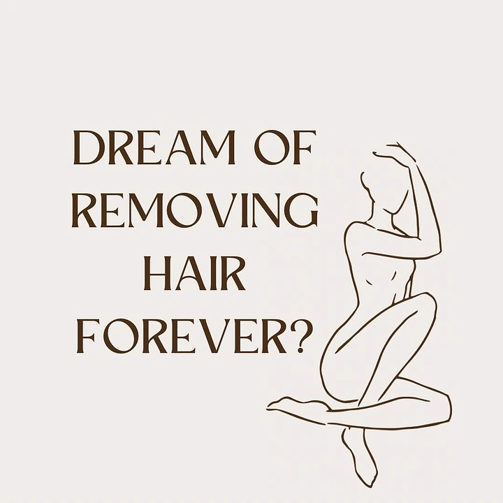 Laser Hair Removal Clinics creative ad: Dreamlike line art supports clever headline