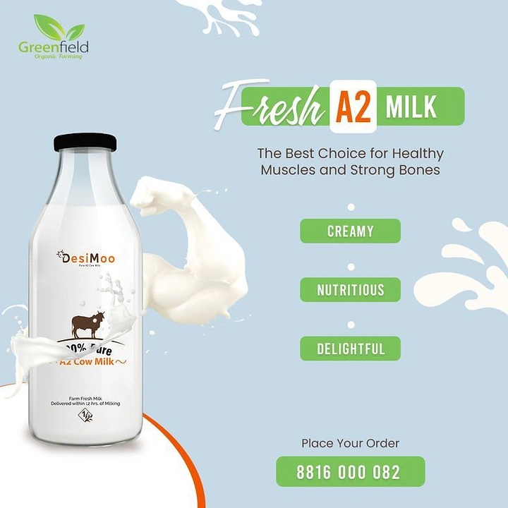 Dairy Brands creative ad: Milk splash forms flexed muscle arm