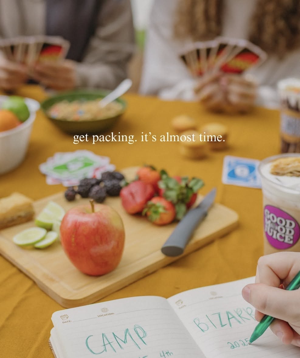 Instagram post: Packing table turns camp prep visual