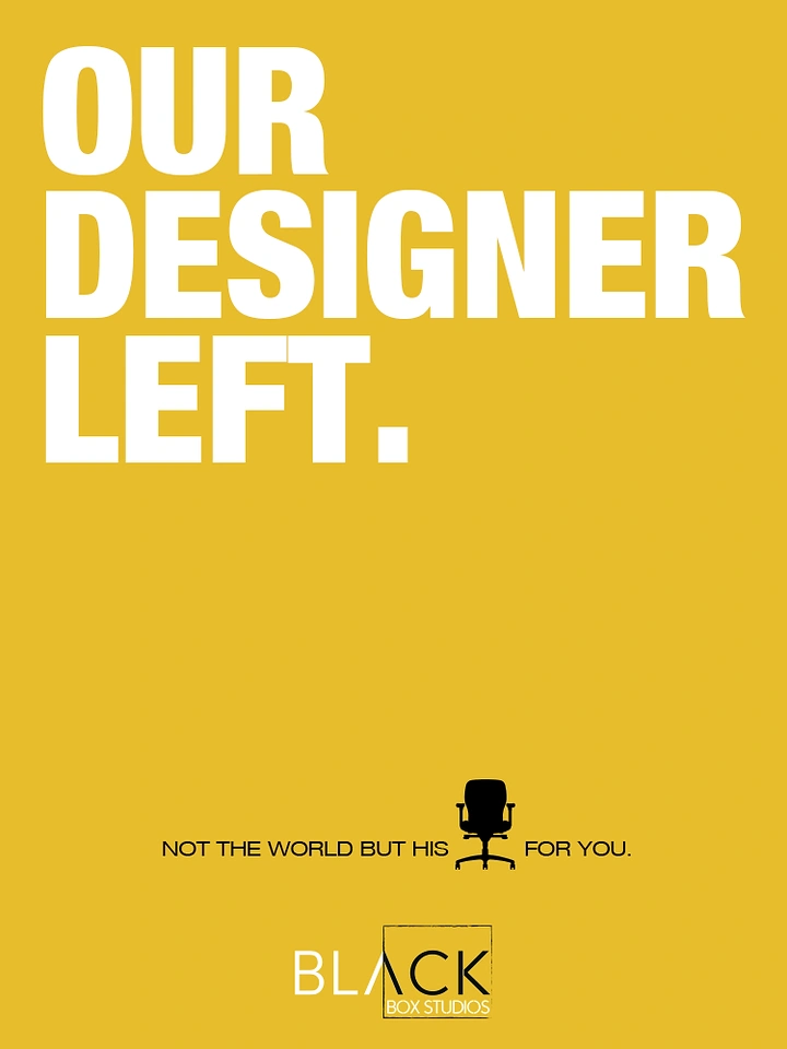 Agency creative ad: Witty 'designer left' empty chair hiring pun