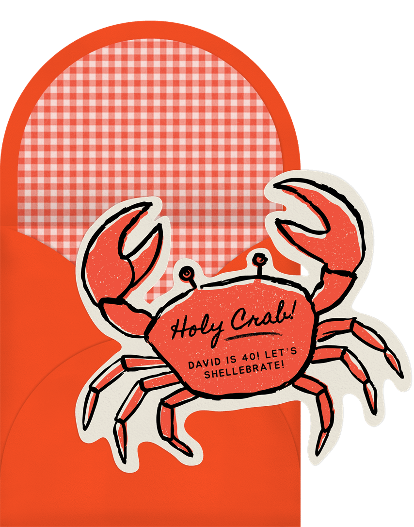 Instagram post: Crab illustration with witty shellabrate pun