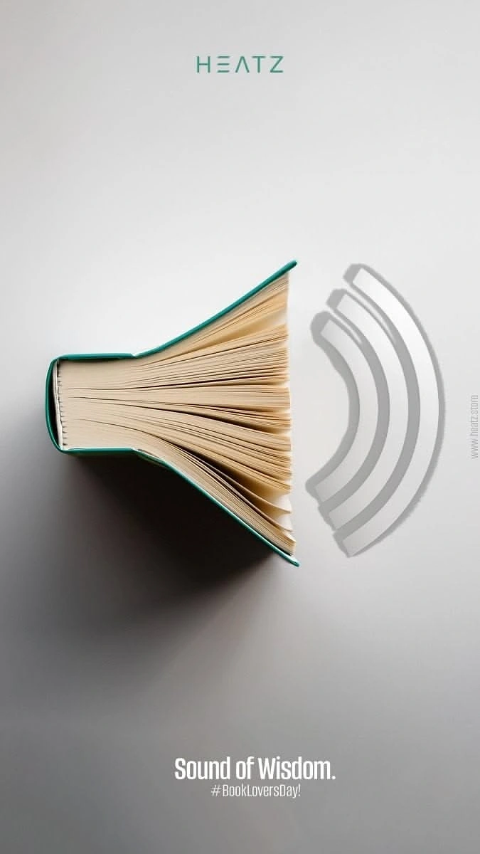 Bookstores creative ad: Book becomes speaker: Sound of Wisdom