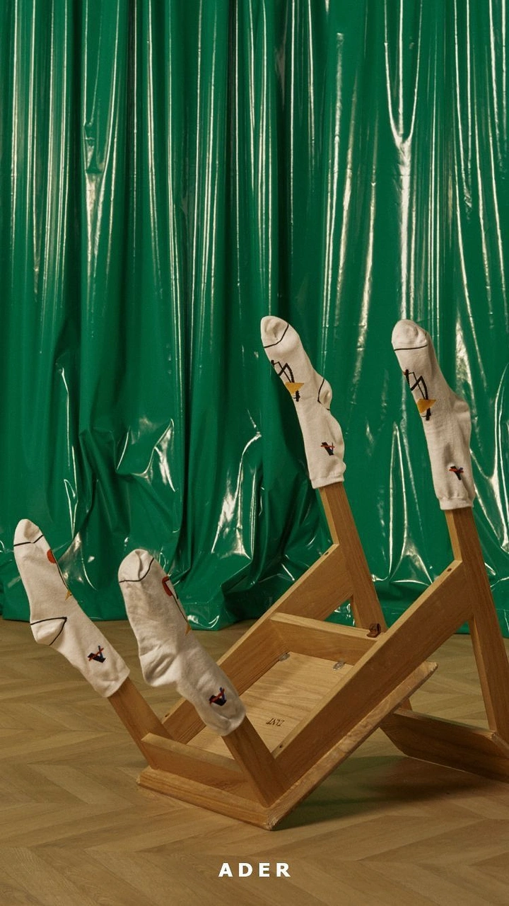 Socks Brands creative ad: Socks staged as sculptural installation