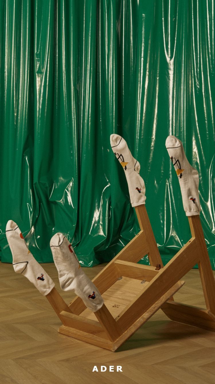 Story: Socks staged as sculptural installation
