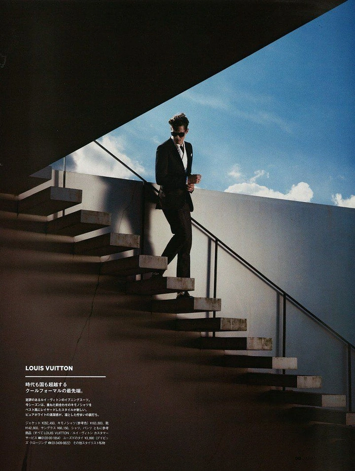 Men's Suits & Formal Wear creative ad: Striking staircase fashion composition