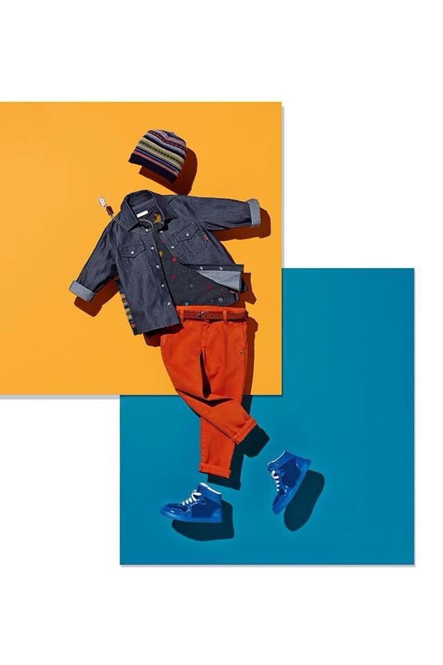 Story: Invisible-kid outfit on color blocks