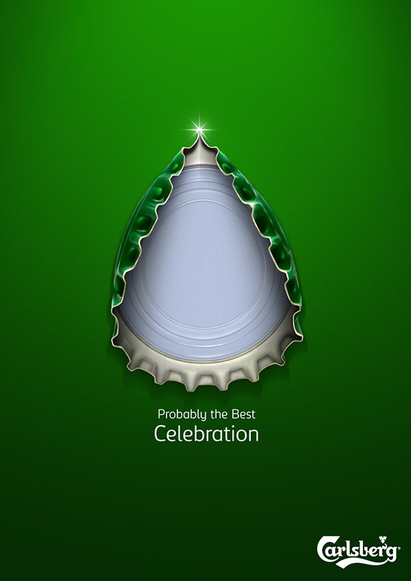 Crimped beer bottle cap bent into a Christmas tree shape