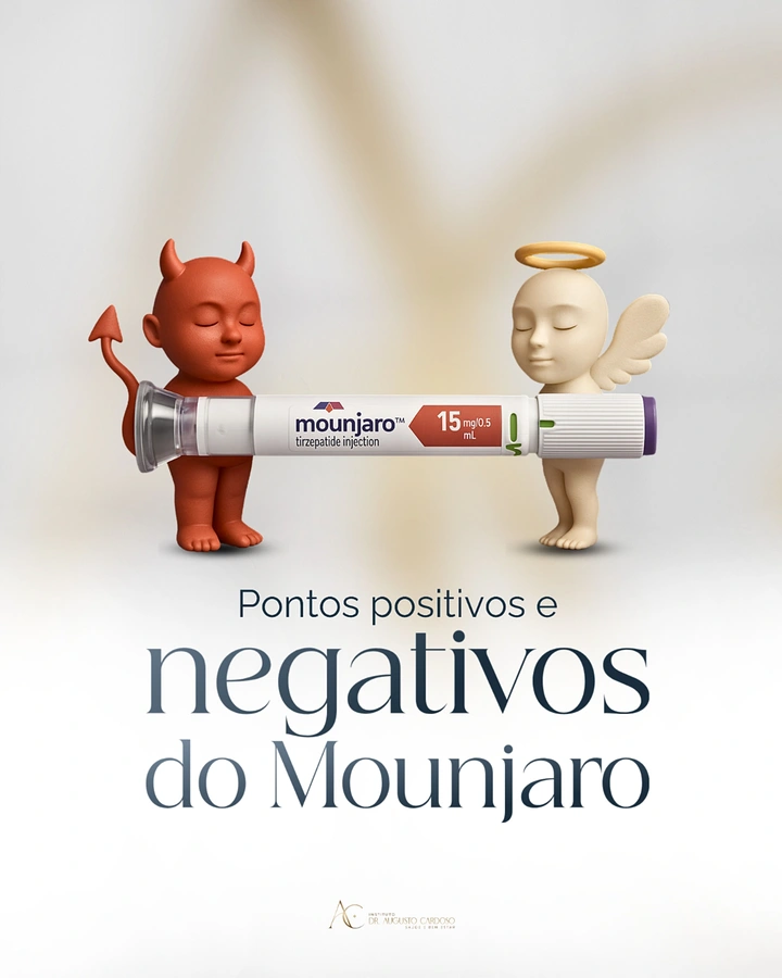 Creative ad: Clay devil and angel figures holding an injection pen