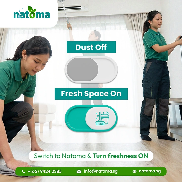 Cleaning Services creative ad: Toggle switch: Dust Off, Fresh Space On