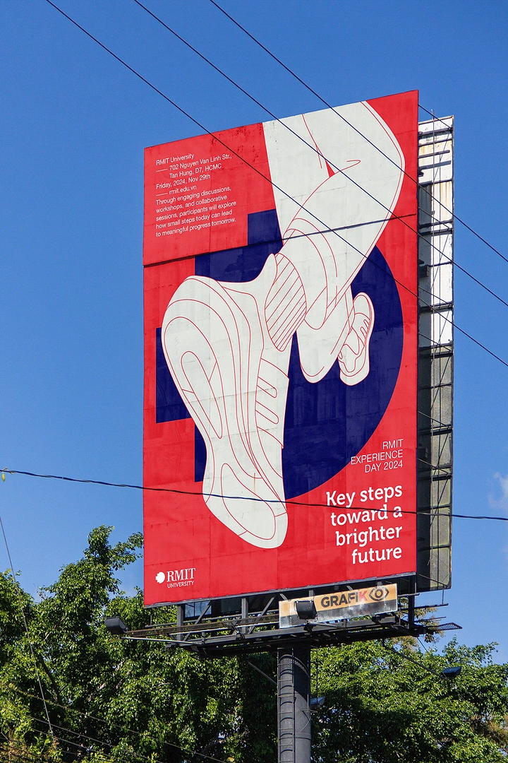 Universities & Colleges creative ad: Abstract figure suggests educational progress