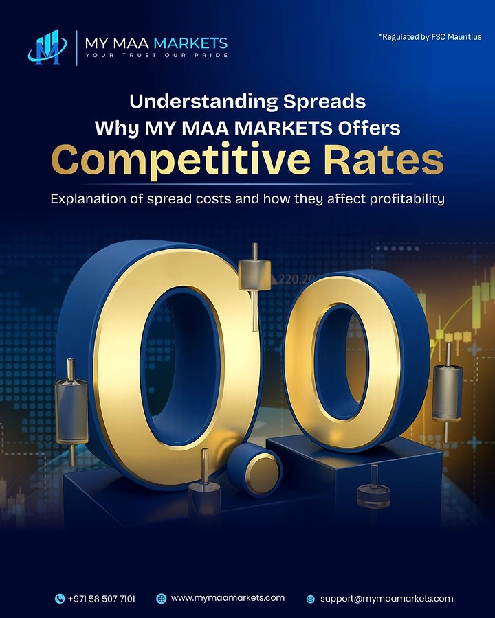 Stock Brokers & Investing creative ad: Giant gold 0.0 spread numerals