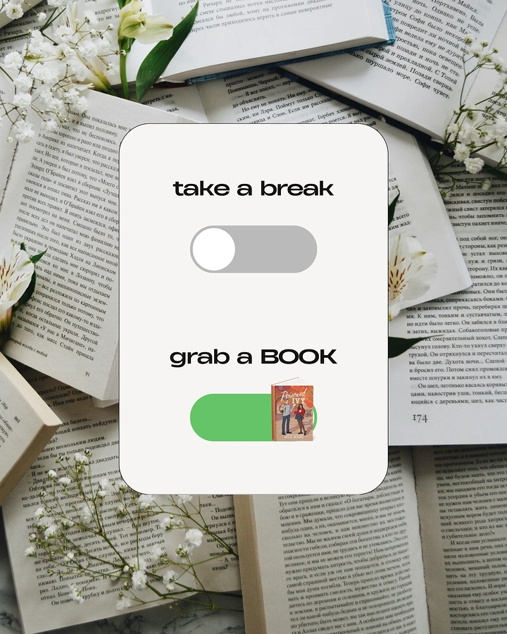 Bookstores creative ad: UI toggle metaphor: switch to grab book
