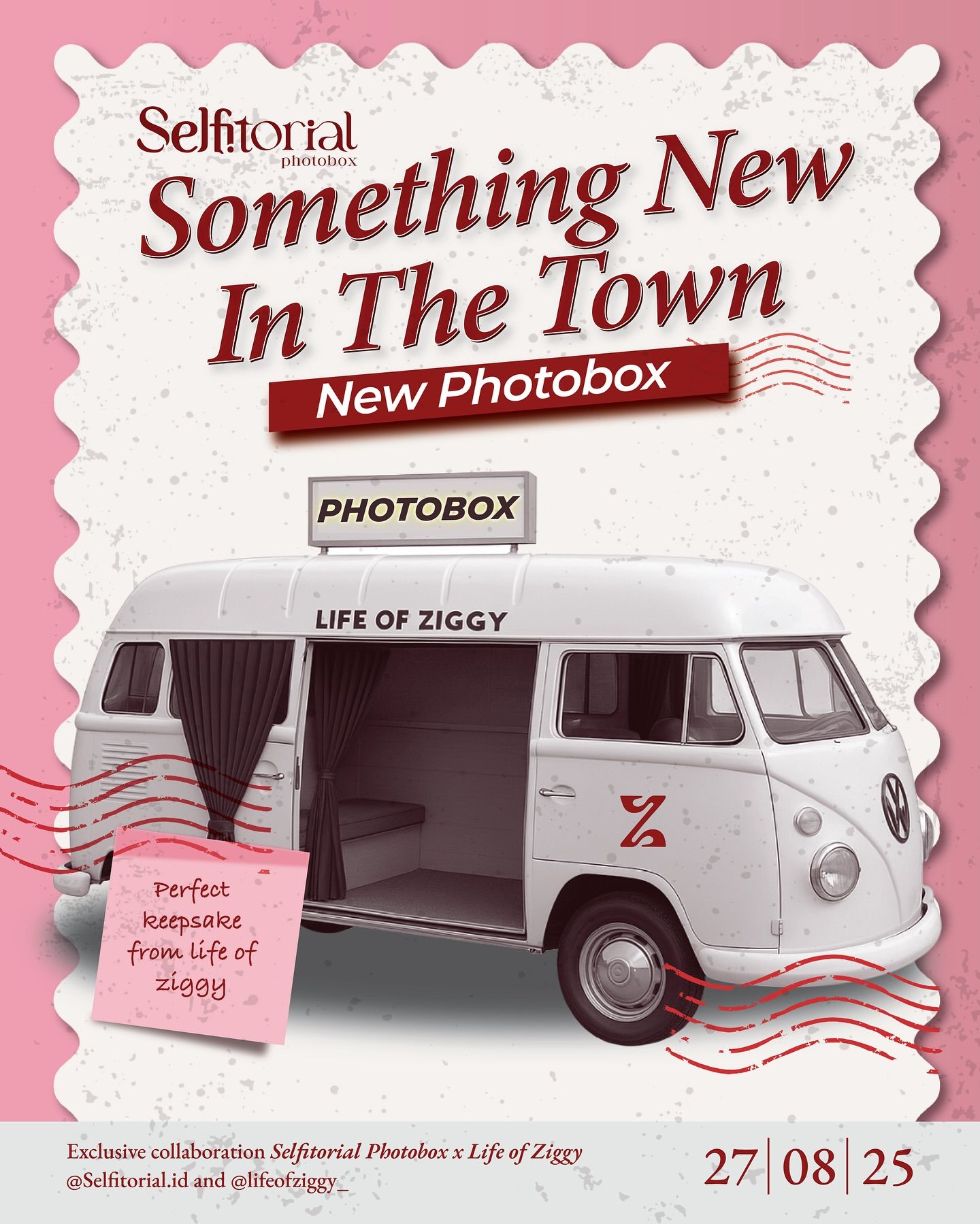 Instagram post: Vintage van turns booth into campaign world