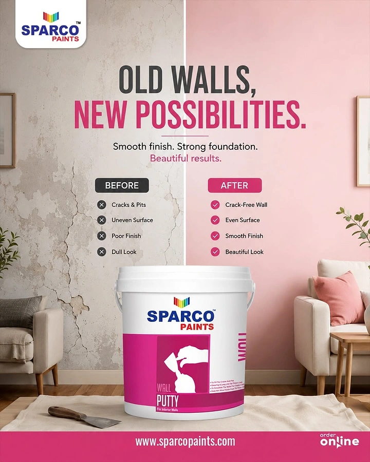 House Painters creative ad: Cracked wall versus fresh wall split