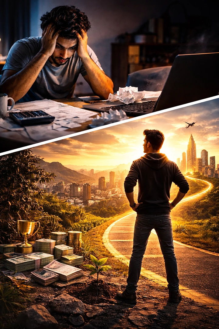 Life & Business Coaches creative ad: Split life paths show choice visually